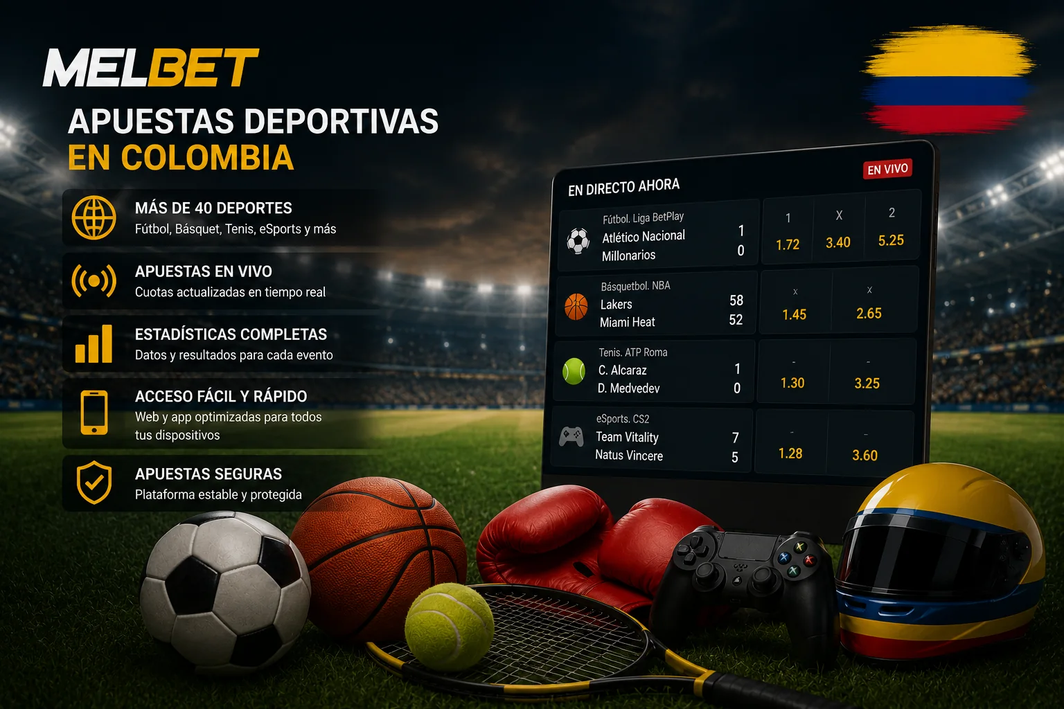 Apuestas deportivas MelBet en Colombia