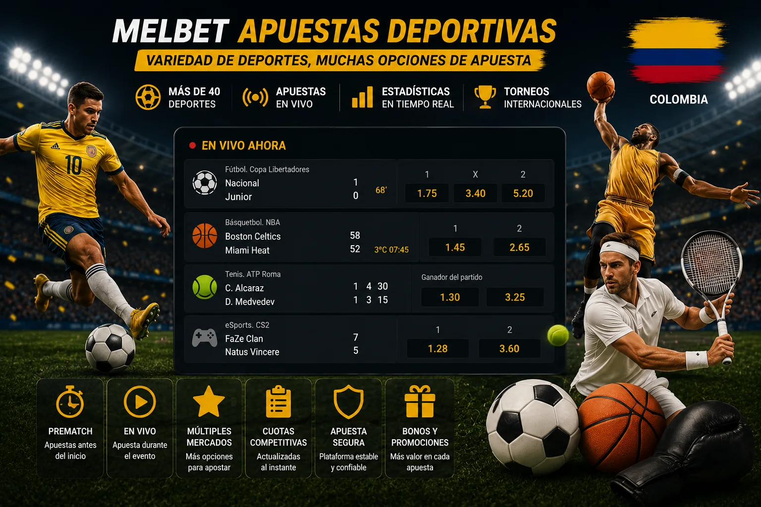 Apuestas deportivas MelBet en Colombia