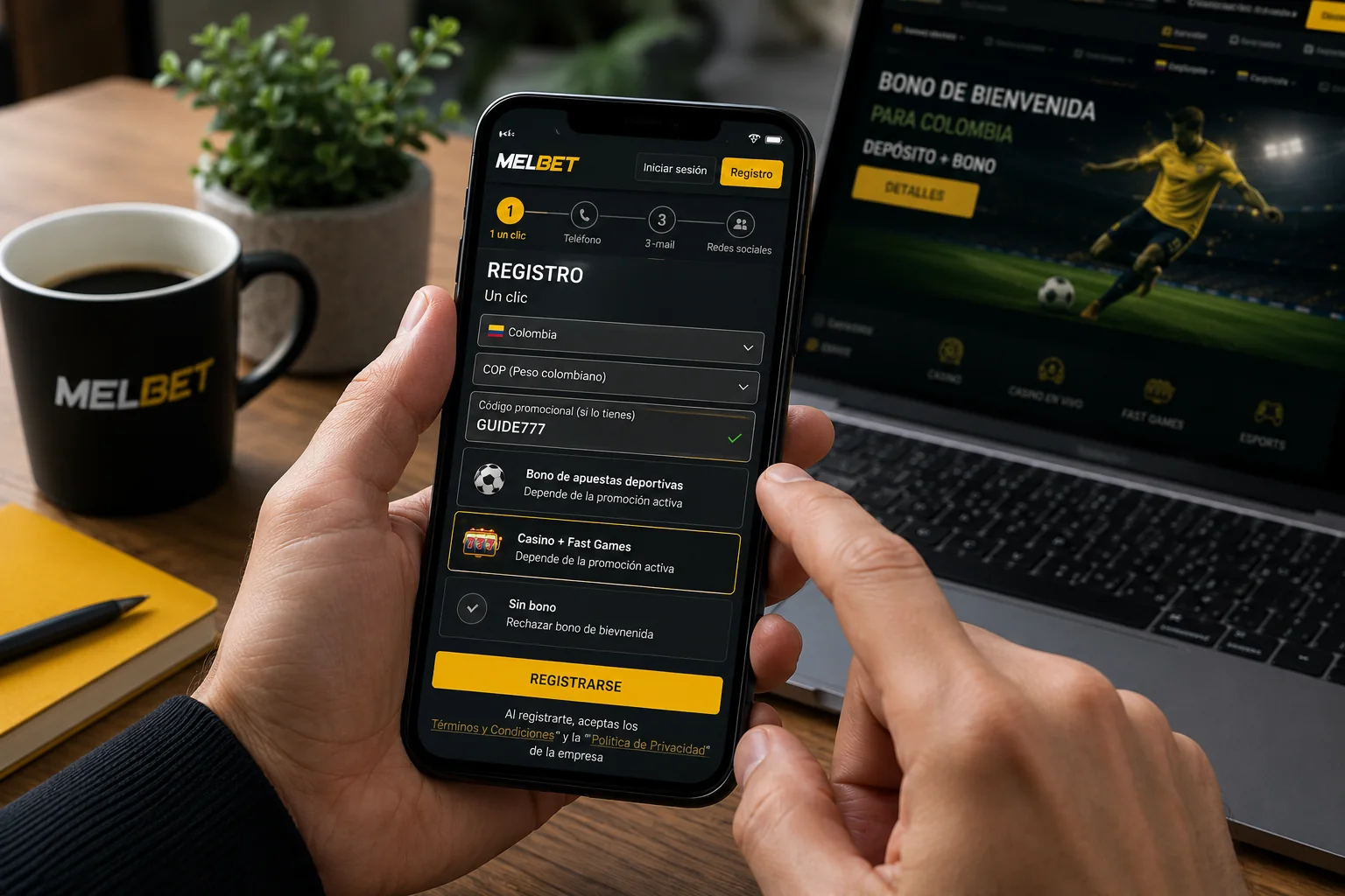 Código promocional MelBet GUIDE777 en Colombia