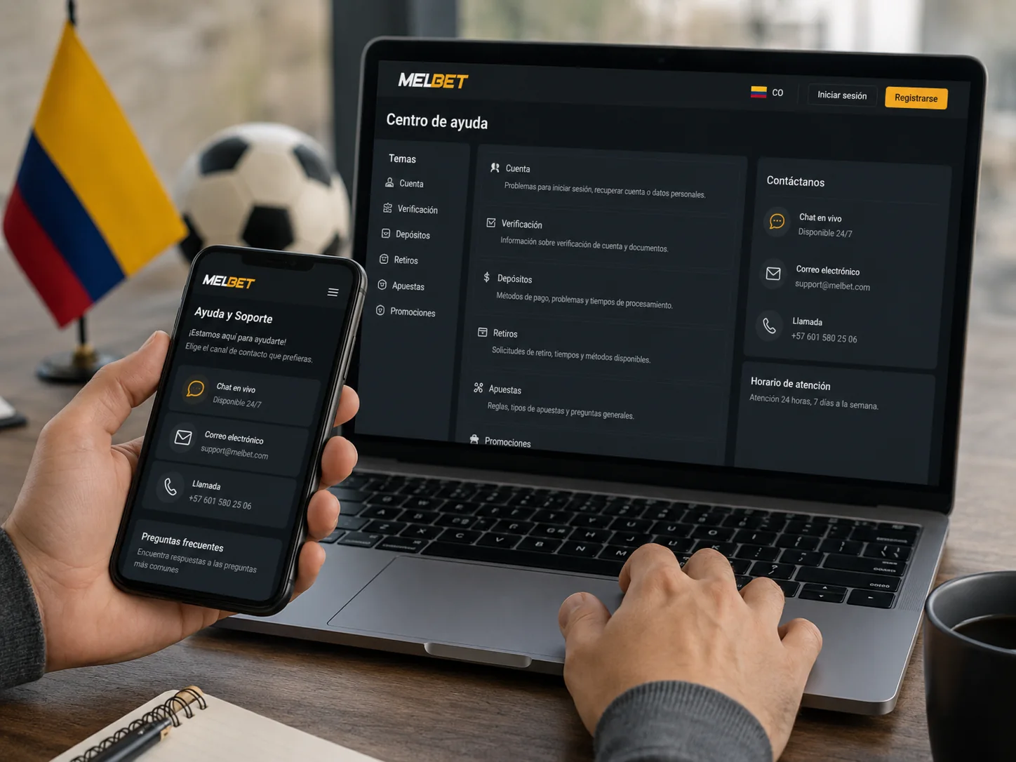 Contactos de MelBet en Colombia