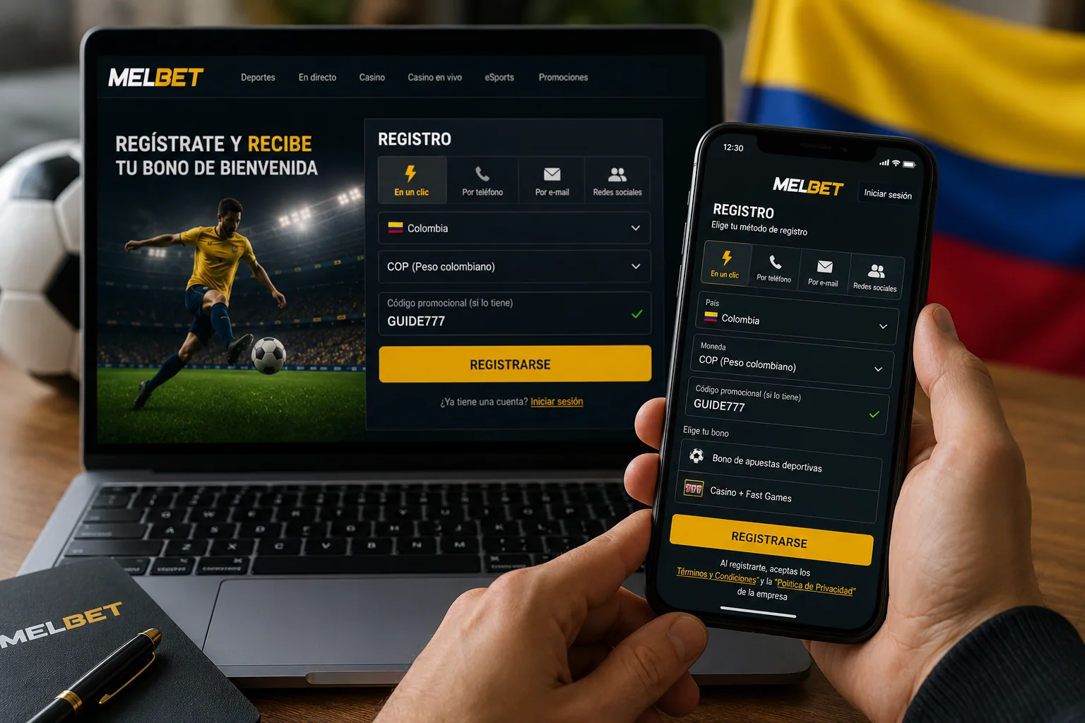 Registro MelBet: cómo crear una cuenta en Colombia