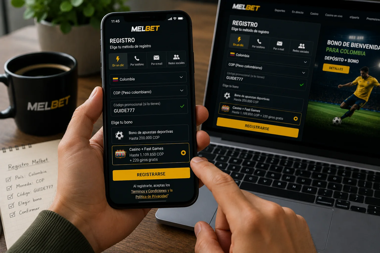 Registro MelBet: cómo crear una cuenta en Colombia